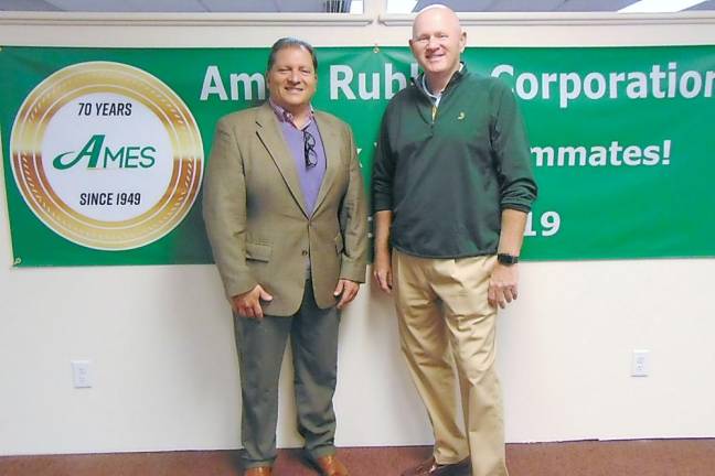 College launches community education partnership Dominic J. Carbone, Ph.D., Dean of Program Advancement and New/Strategic Initiatives, SCCC and Charles Roberts, President and CEO, Ames Rubber Corp.