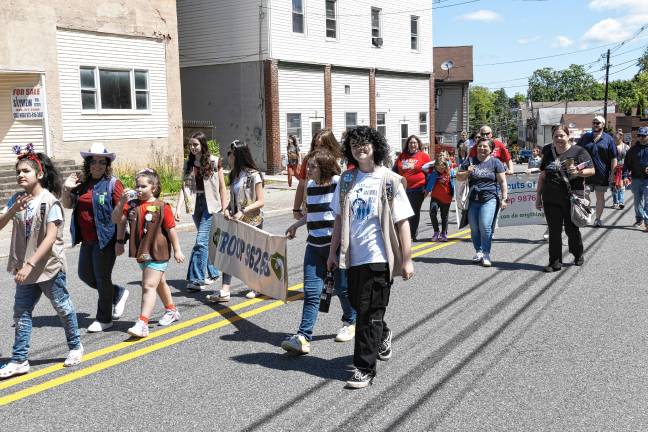 Photos: Memorial Day Parade in Franklin Brownies march in the parade.
