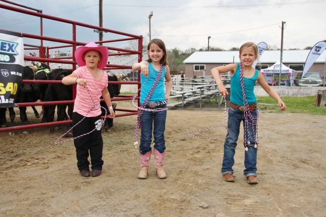 Giddy up Cowgirl ropers Kaylee Rae Wottle of Frankford, Emma Rose Feichtl of Sussex and Gabrielle Gail Graham of Lake Luzern, N.Y.