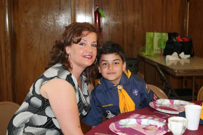 Cub Scouts host Mother's Day Tea Alajaan and mom