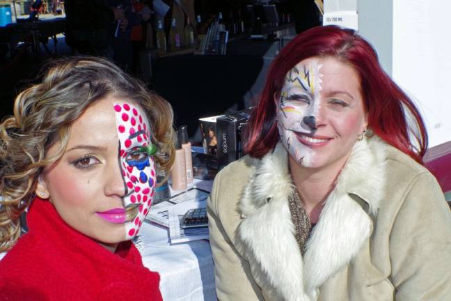 Makeup artist Yaneida Nieves of Vernon, left, and Nicole Segar of Franklin represented Hamburg's Farida's Hair Salon.