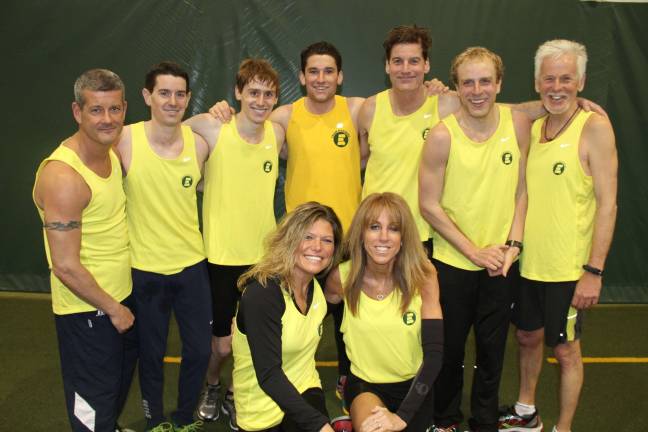 Local runners are Boston bound Photo by Amy Cilli Team Eastern runner: Lauren Huffman of Branchville, Laura DeLea of Sparta, Jeremy Scheid of Sparta, Justin Schiedof Sparta, Brendan McDonough of Sparta, Billy Washerof Ogdensburg, Bill Bosmann of Sparta, George McDonough of Sparta and Paul Meyer.