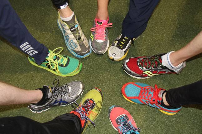 Local runners are Boston bound Photo by Amy Cilli Team Eastern sneakers.