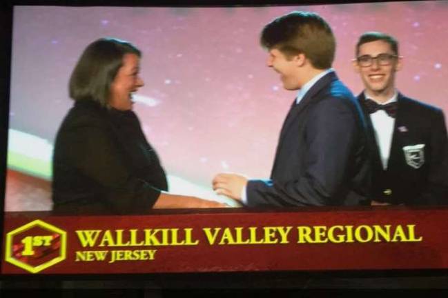 NLC March of Dimes 1st place award: Wallkill Valley Regional High School FBLA Community Service Vice President Tyler Small is excited to receive the 2017 NLC March of Dimes First Place Award for the chapter that raised the most money for healthier babies.