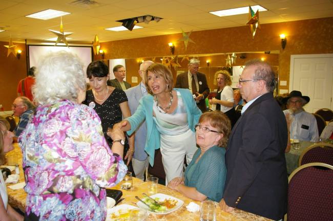 State Senator and gubernatorial candidate Barbara Buono during the meet and greet portion of the fundraiser.