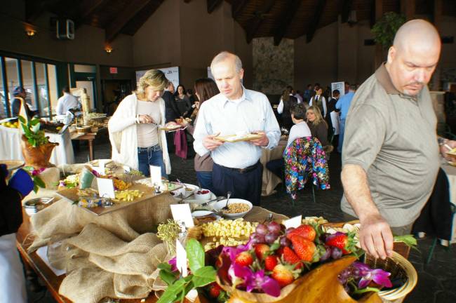 Guests partaking in samples at The Marketplace Lunch.