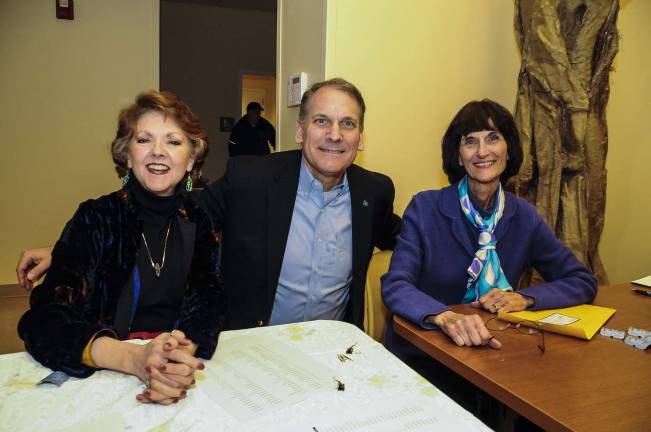 Locals bring color to Sussex County (L-R) Board of Directors member Suzanne Ishee of Vernon, Sussex County Freeholder Dennis Mudrick of Sparta, and Board of Directors member JoAnne Scheidt (wife of Don Scheidt) of Byram.