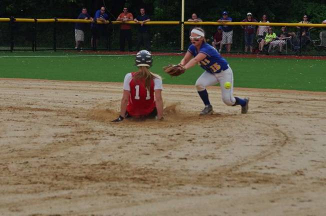 High Point softball wins state title High Point's Allyson Frei slides safe to second base as the ball pops out of Lyndhurst's Grace Tomko's glove.