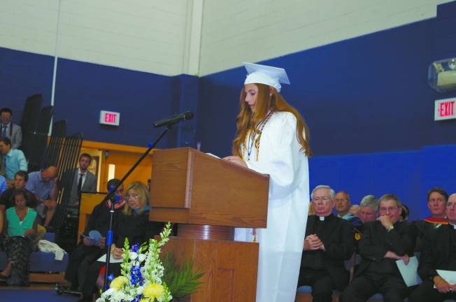 Pope John XXIII Graduation Valedictorian Blaire Bernstein.