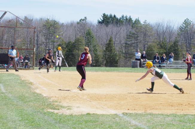 Sussex County Technical School beat Newton High School in girls varsity softball on Monday, April 21, 2014. The final score was 4-3. The game was played at Sussex County Technical School in Sparta.