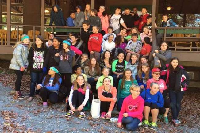 Seventh graders from Franklin Borough School at Camp Linwood MacDonald