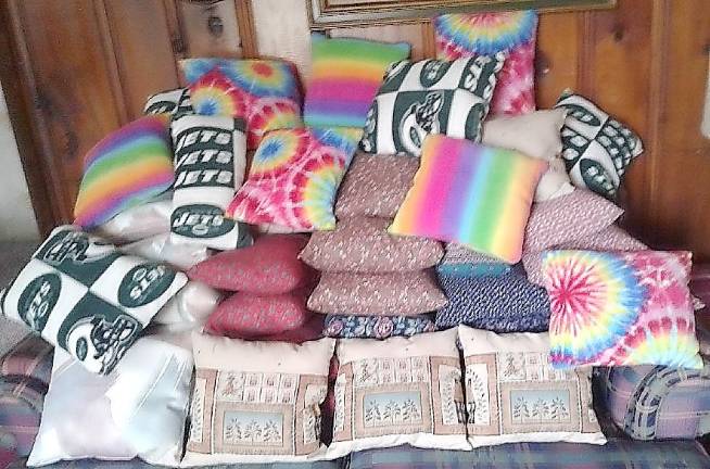 Woman’s club makes pillows for patients This stack of handmade pillows sewn by members of the Vernon Township Woman’s Club was donated to patients at Newton Memorial Hospital.