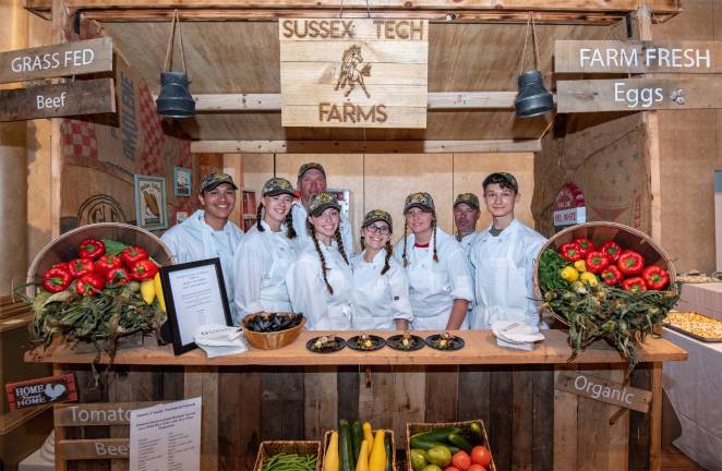 Culinary Arts Cook-Off (Photo provided) Left to Right: Brandon Gamutan (11th grade), Kylie Budich (12th grade), Chef C. Gasiorek, Lauren Mangino (11th grade), Molly Taylor (12th grade), Julia Catalino (12th grade) Chef N. Trimper, and Lutor Menci (10th grade).