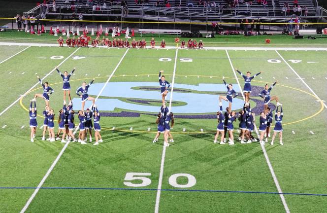 Football roundup: Vernon shuts out Dover <b>The Sparta High School cheerleaders perform during halftime.</b>