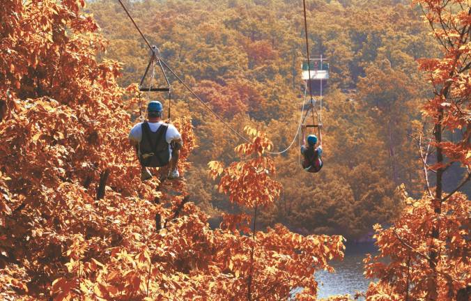 Leaf peeping season opens with some off-the-beaten-track options Zoom Zip Lines offered at Mountain Creek in Vernon.