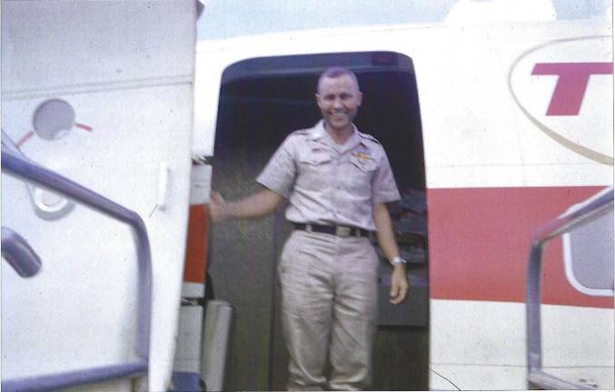 ‘I served my country’ John J. Ruszkiewicz boards the “freedom bird” taking him back to the states after his first tour of duty in Vietnam (Photo provided)
