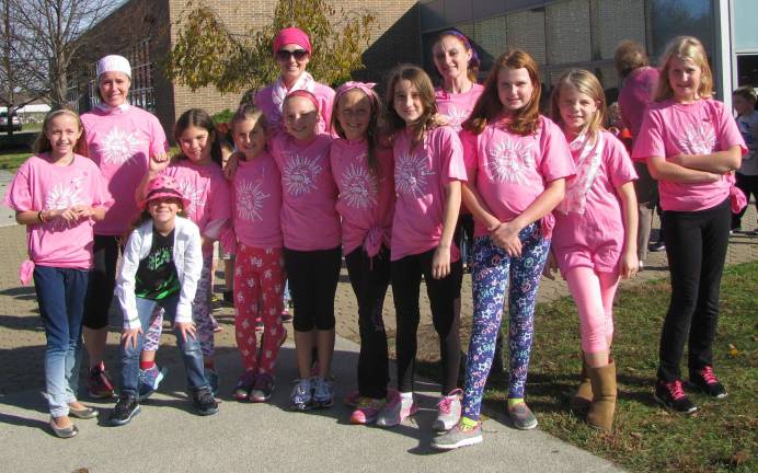 Lafayette Girls on Run holds pink ribbon walk