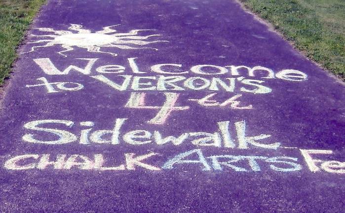 Vernon Recreation sponsored the Sidewalk Chalk Art Festival at Maple Grange Park (Photo by Janet Redyke)