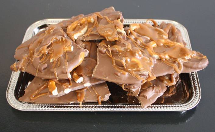 Chocolate Parfait to host sweet celebration Caramel Pretzel Bark.