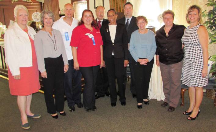 Pictured from left to right: Mary Ann Ryan, Hello Neighbor; Tammy Crimando, Sussex County Chamber of Commerce; Robert Syre, SendOutCards; Michelle Syre, SendOutCards; John Hutcheon, Northstar New Jersey Lottery Group LLC; Sharon Johnson, Stewart Business Systems; Daniel McCarron, Northstar New Jersey Lottery Group LLC; Margaret Post, Father John's Animal House; Karen Fucito, Lake Hopatcong News; and Tammie Horsfield, Sussex County Chamber of Commerce.