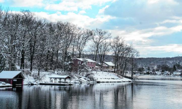Lake Mohawk in Sparta after the snowstorm. (Photo by Nancy Madacsi)