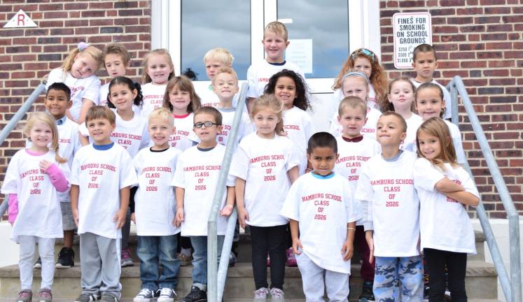 Hamburg School welcomed their new kindergarten class with t-shirts stating &#x201c;Hamburg School Class of 2026
