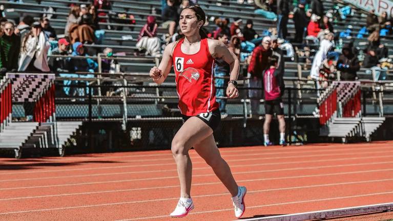 Hough on Centenary lacrosse team ST2 Julie Murphy, a graduate of Wallkill Valley Regional High School, is on the women’s track and field team at Montclair State University. (Photo courtesy of montclairathletics.com)