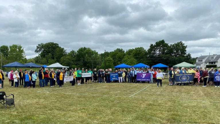 6 teams compete in Senior Olympics Six teams line up for the opening ceremony of the fourth annual Sussex County Senior Olympics on June 22 in Hardyston.
