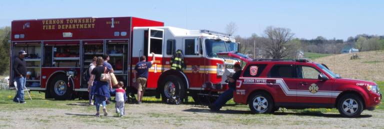 The Vernon Township Fire Department let visitors explore its rescue truck.