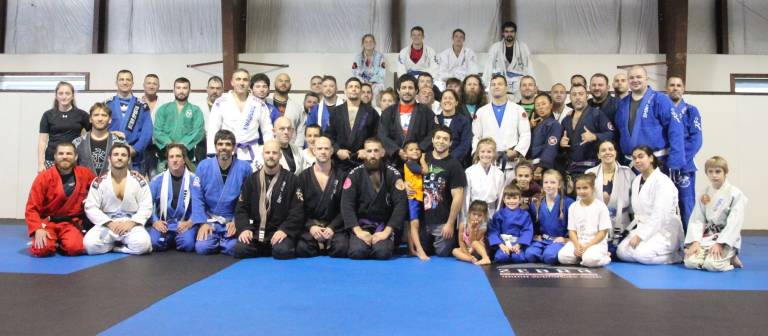 Students who attended the charity seminar received instruction from six BJJ Black Belts