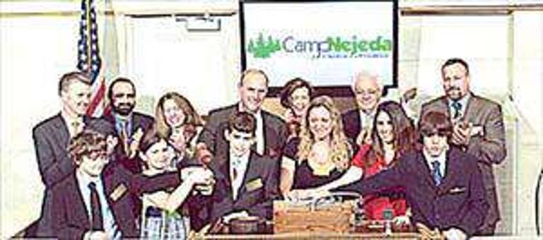 Camp Nejeda campers ring closing bell on Wall Street Camp Nejeda campers ring closing bell on Wall Street