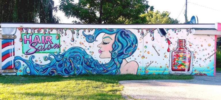 Kim Lonsky’s mural at The Nail Studio in Franklin