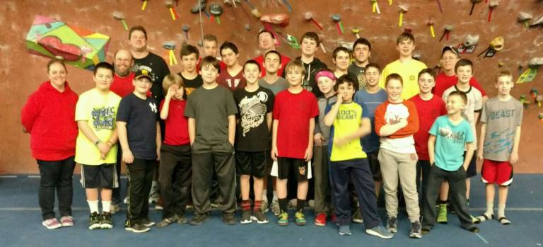 Boy scouts visit Rock Gym