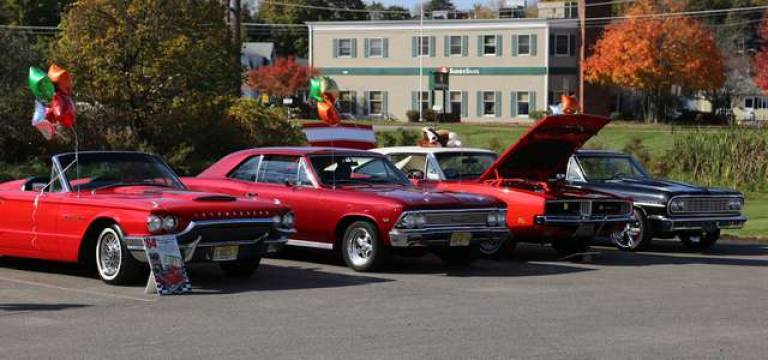 Cars are shown on display at Franklin-fest open house.