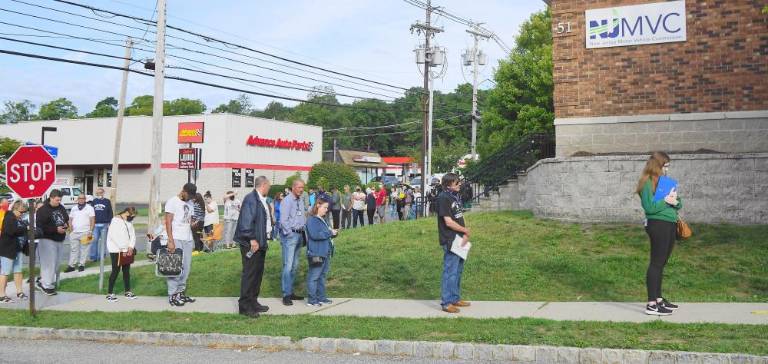 The line wrapped around the building (Photo by Vera Olinski)