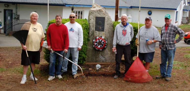 Members of the American Legion Post 423 and the Sons of the American Legion, Squadron 423 complete their&#xa0;work in preparing for the Memorial Day Services that will be held at the Post on Memorial day at noon.&#xa0;