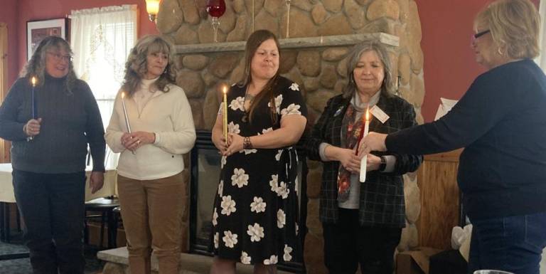 From left are Snufftown Garden Club secretary Teresa Zinck, second vice president Pat Kresge, first vice president Anna Jensen, president Rose Wolverton ad member Sue Mortensen. (Photo provided)