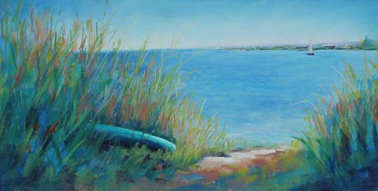 The featured artist of the 39th Annual Hilltop Country Day School Art Exhibition and Sale is local artist, Donna Gratkowski. Gratkowski creates land and sea scapes in pastel in which she skillfully is able to capture the light of the time of day in.