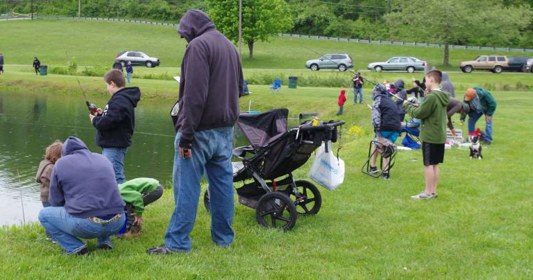The fishing derby was a success for both the children and their families.