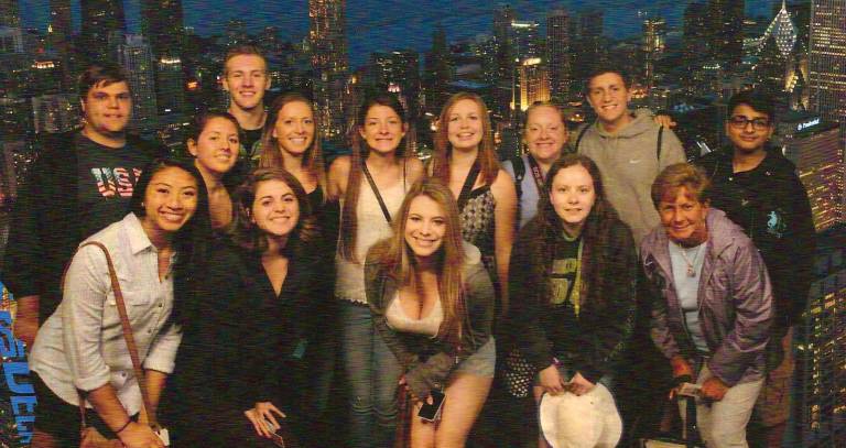 Members of the Wallkill Valley Regional High School chapter of Future Business Leaders of America (FBLA) attended the 2015 FBLA National Leadership Conference in Chicago, Illinois, from June 27-July 31, where they received national recognition. They were joined by members from Jackson Memorial FBLA. First row: Laura David, Carly DeOliveira, Mikayla Savastano, Amanda Spindler, Adviser Carol Jurkouich; second row: Kyle McKenna, Nicole Fadel, Scott Mueller, Jamie and Alexis Casella (Jackson), Ana Schroeder, Merinda Gruszeck, Vincent Moncelsi, and Amit Mysore (Jackson).