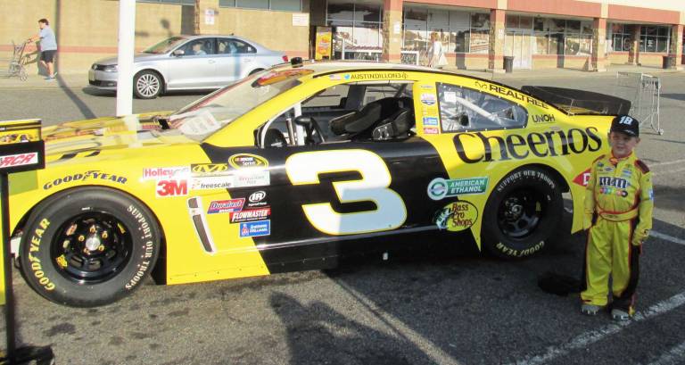 Mason Garofano from Green Township poses in his NASCAR Halloween costume at the Byram ShopRite.