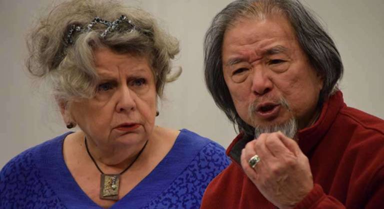 Photo Credit: Courtesy of Centenary Stage Company Pictured from left: Anne Occhiogrosso and Randall Duk Kim.