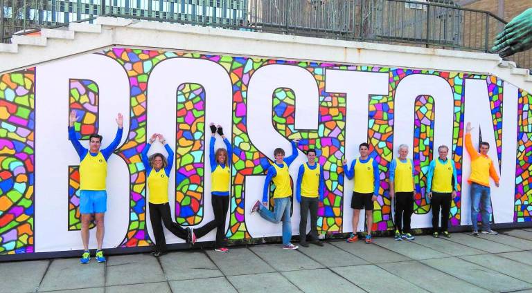Locals finish strong at Boston Marathon Team Eastern in Boston prior to the race.