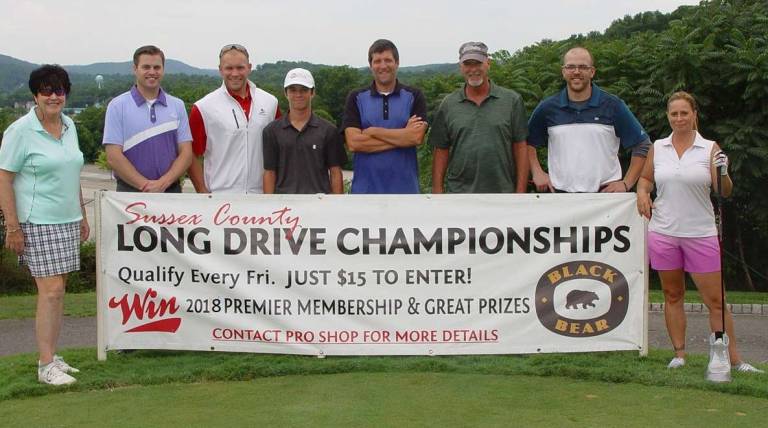 Golfers and Crystal Springs staff kicks off the Sussex County Long Drive Championship at BIG Friday