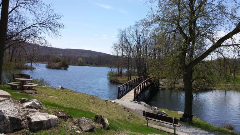 Franklin to add paths in park around pond Photo by Leigh Tenore The Franklin Pond is shown last week.