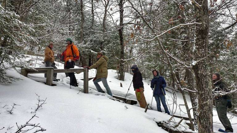 Staffers on the Pocono Environmental Education Center's Tumbling Waters Trail (PEEC Facebook page)