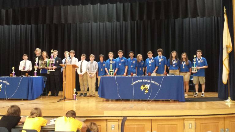Harydston hosts 29th annual county Academic Bowl The top four teams are shown.