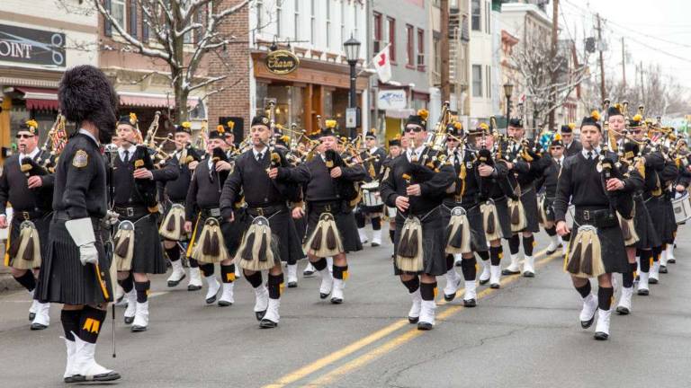 County's St. Patrick's Day Parade this Saturday in Newton The bagpipers of yesteryear.