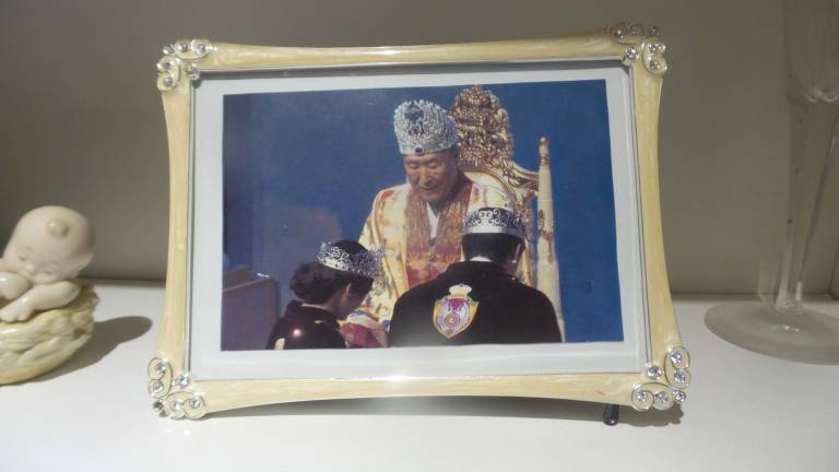 Local church to hold four-day celebration of assault rifles A photo in Sean Moon’s home: Moon’s father crowned him and his wife in a special ceremony. Sean Moon is now referred to as “The Second King," while his late father is called the “True Father.” (Photo by Frances Ruth Harris)