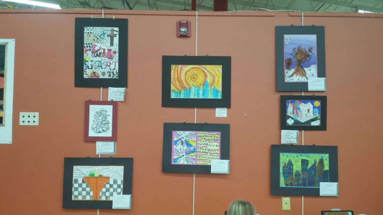 Beautiful artwork created by Jefferson's own students will hang on the wall of the Jefferson Township Public Library for the month of December.
